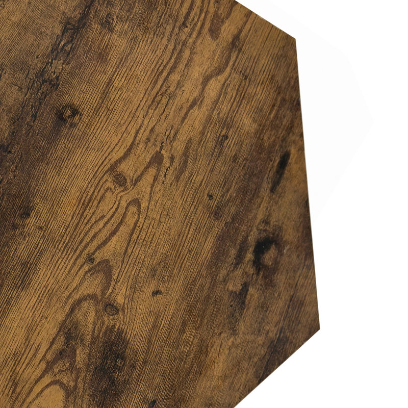 Table de bout 47,24 po Hexagonal Table d'appoint Table de chevet 2 pièces, H 15,74 po x l 23,62 po x P 47,24 po, Brun antique