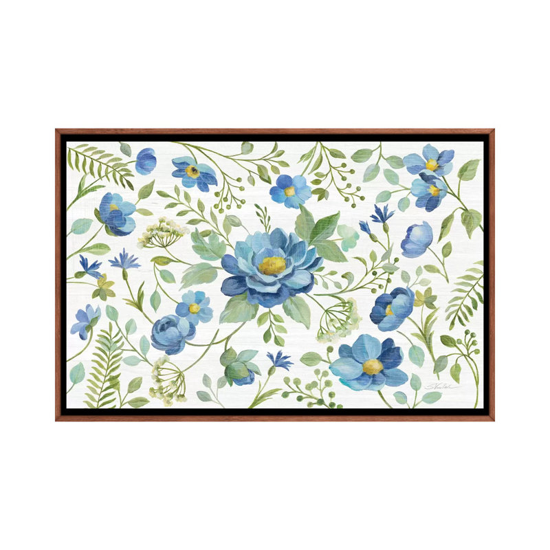 «Botanical Blue I» par Silvia Vassileva - impression d'art graphique, Classic Wood Framed, Pas de tapis