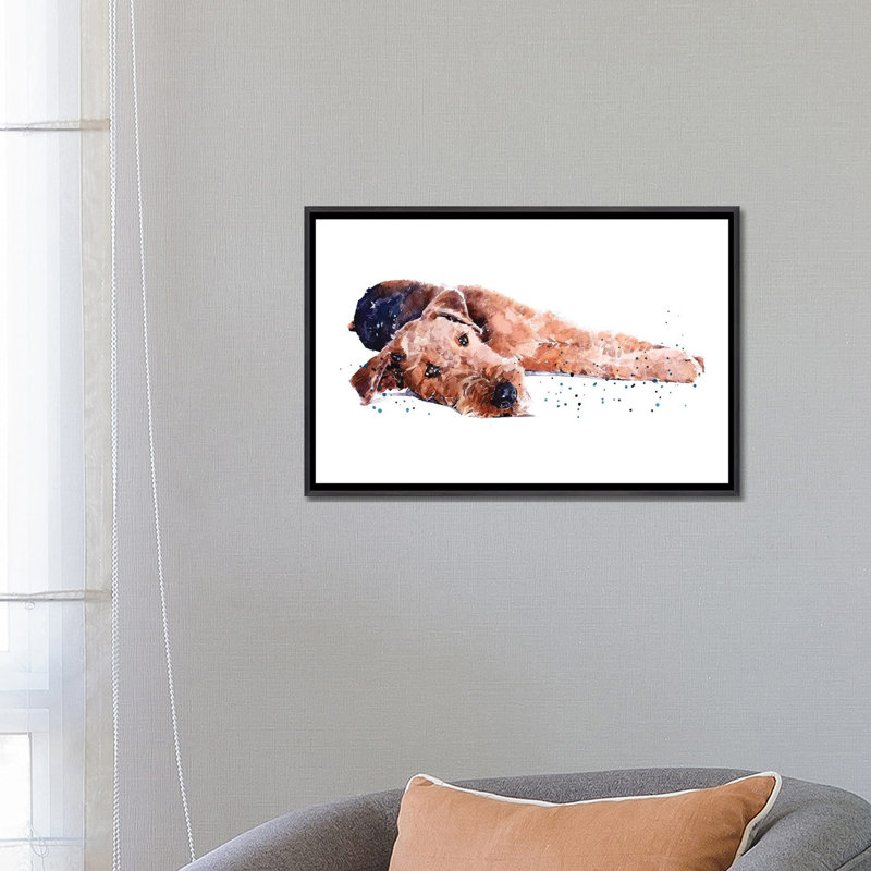 Reproduction d’art, impression, Toile avec cadre noir patiné, Pas de tapis, H 18 po x l 26 po x P 1,5 po