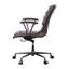 Chaise de bureau, cuir fleur vieilli chocolat