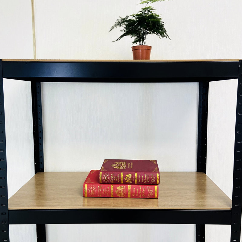 4 tablettes de rangement robustes en métal, réglables pour l'entrepôt de garde-manger, 23,6 po x 15,7 po x 47,2 po, noir, et matériau de conception