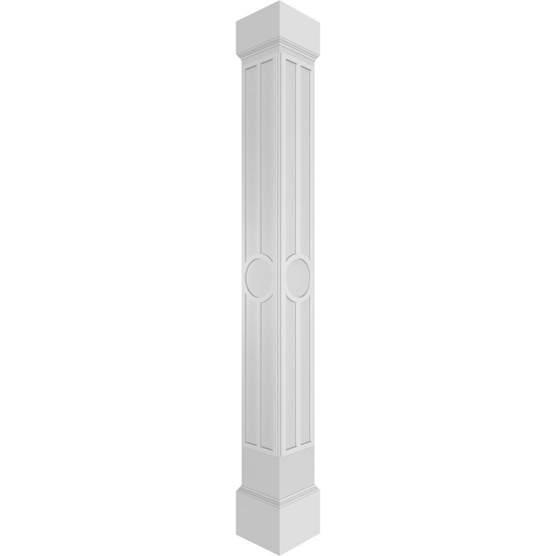 Carré Artisan non effilé avec colonne Mission Capital et Mission Base, H 108 po x l 11,625 po x P 11,625 po