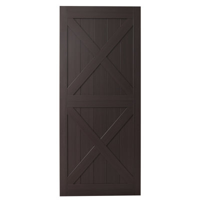 84'' Solid + Manufactured Wood Paneled without Installation Hardware Kit Barn Door