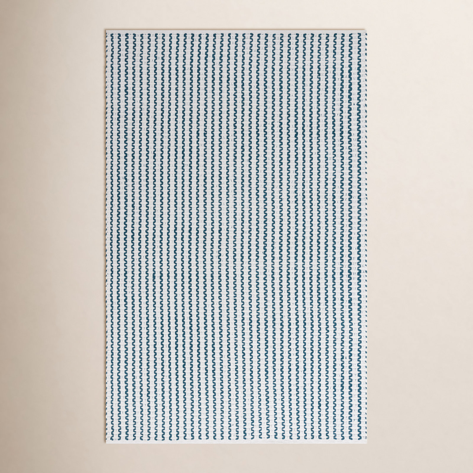 Hand-Woven Chevron Cotton Rug, Rectangle 3' x 5'