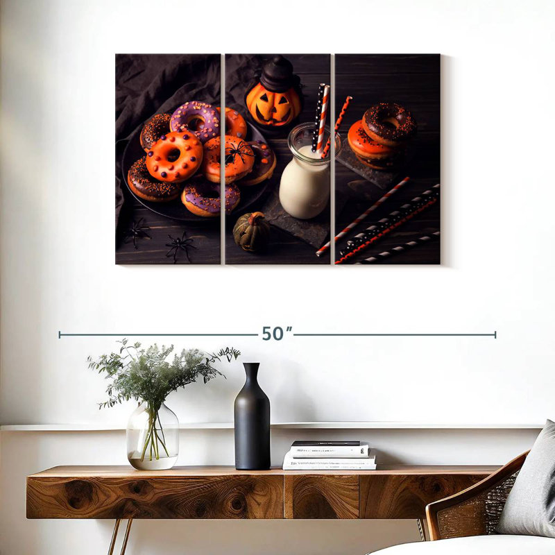 Halloween beignets et lait, H 24 po x l 38 po