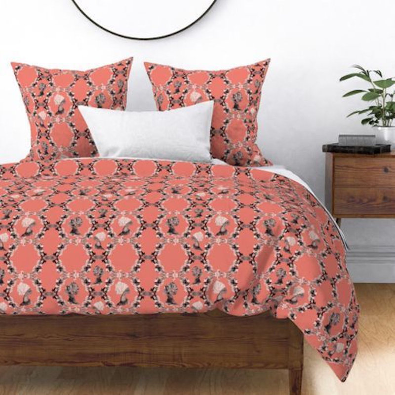Sisters Sateen Duvet Cover, Twin Duvet Cover, Persimmon
