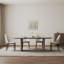 Ensemble de table de salle à manger ovale gris contemporain 86 po avec 6 chaises d'appoint rembourrées blanc cassé