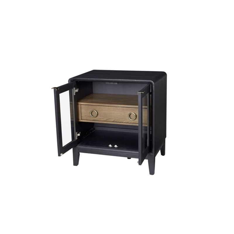 Table de chevet en verre