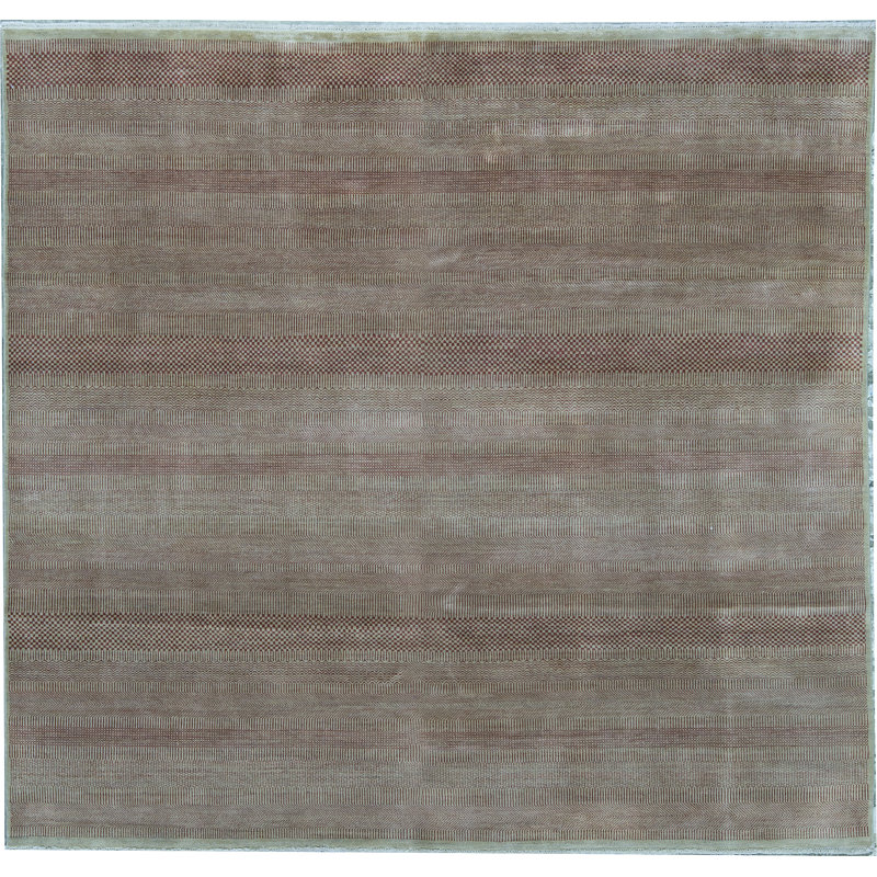 Tapis ivoire et rouille noué à la main de haute qualité