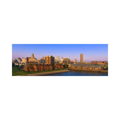 High Angle View of a City, Buffalo, New York State, USA 1 Piece Wrapped Canvas Panoramic Wall Art
