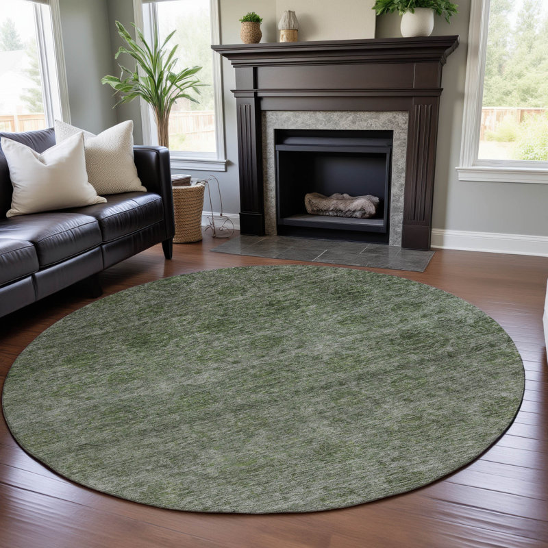 Premium Machine Washable Melvin AMF1170 Global Rug, Round 8'