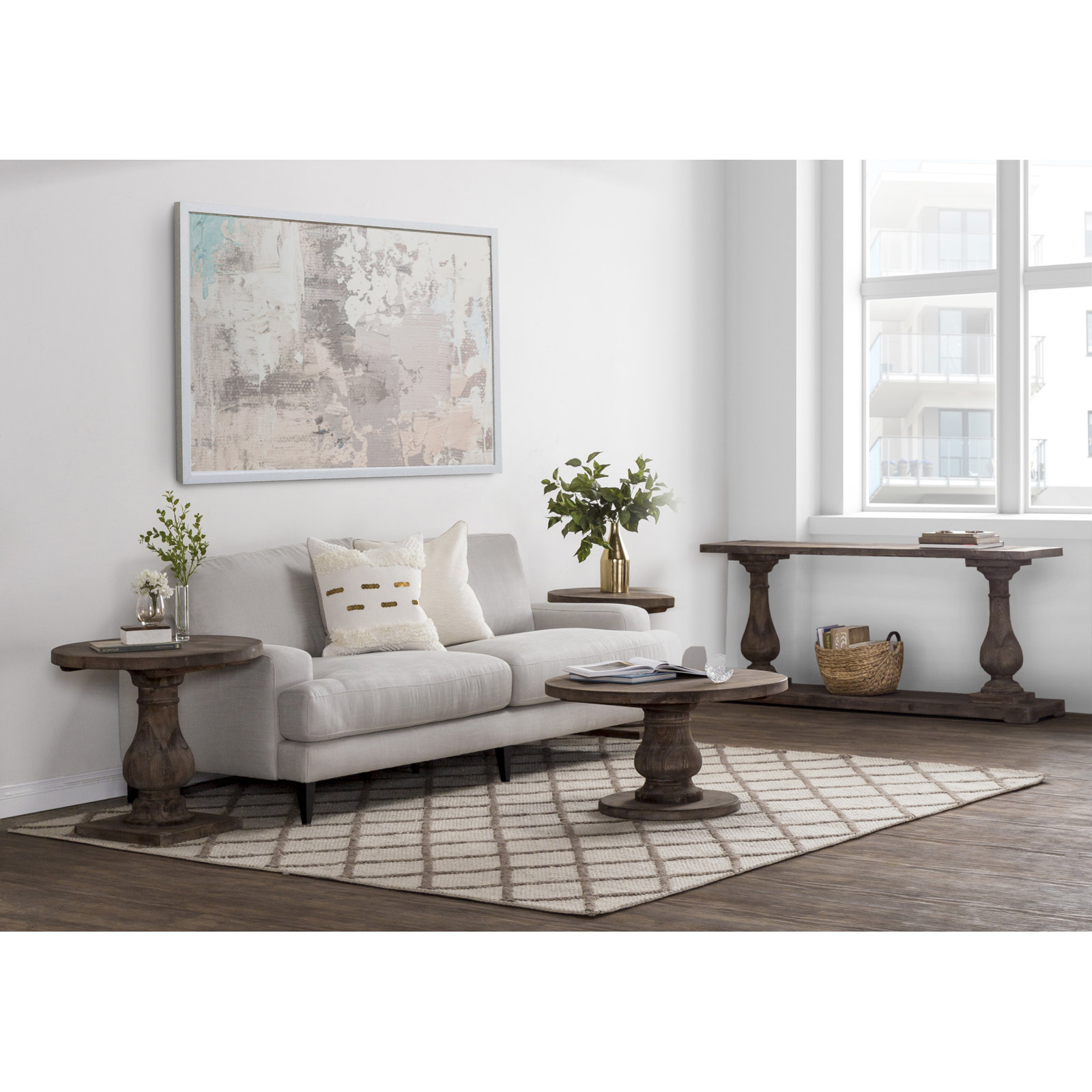 Farrer Solid Wood End Table, Rustic Brown