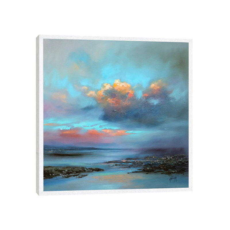 Hebridean Light I by Scott Naismith - Painting on Canvas, 66.04cm H x 66.04cm W x 3.81cm D, White Floater Framed