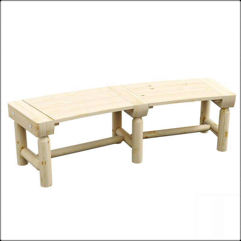 Banc de jardin en bois semi-circulaire Outsunny