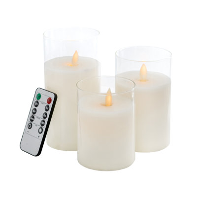 Bougies en cire véritable à DEL avec minuteur à télécommande