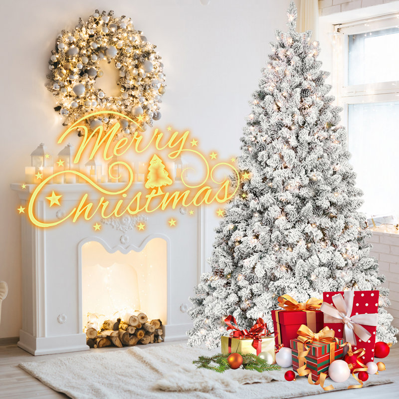 4FT Flocked Christmas Tree, 4'