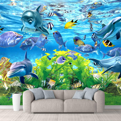 Different Fishes Swimming Wall Mural The Undersea World Self-Adhesive Large Wallpaper
