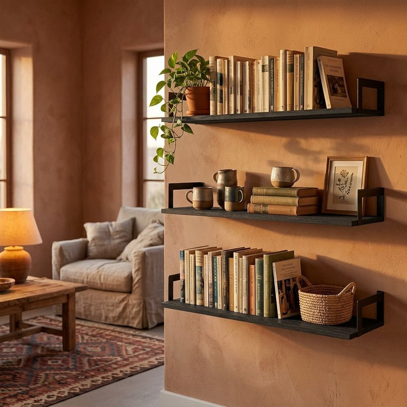 3 Piece Wood Floating Shelf