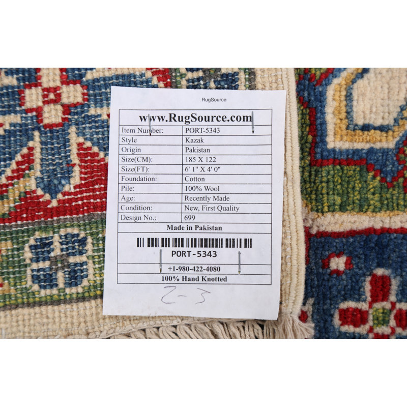 One-of-a-Kind 4' X 6'1" New Age Wool Area Rug in