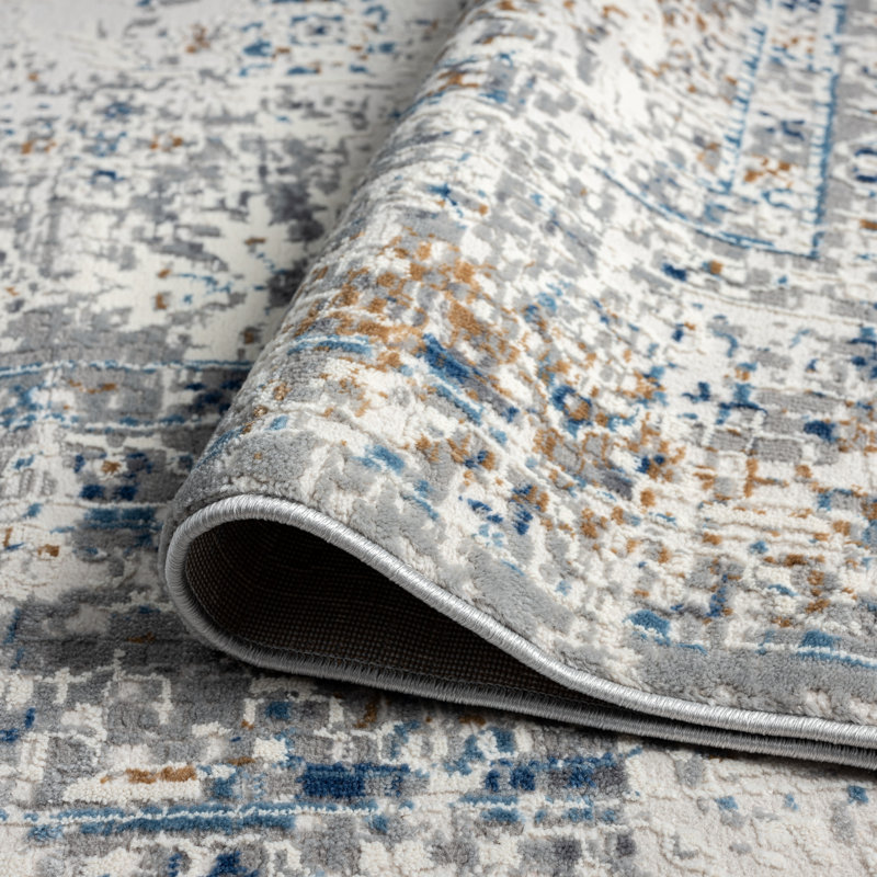 Tonio Area Rug in Blue/Gray, Rectangle 5'6" x 8'6"