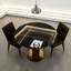 Petite table de salle à manger moderne 33,5 "avec base en bois d'hévéa massif Boomerang, plateau en pierre frittée, styles ronds, appartement, coin cuisine et table basse pour 2 à 4 personnes  -691519991