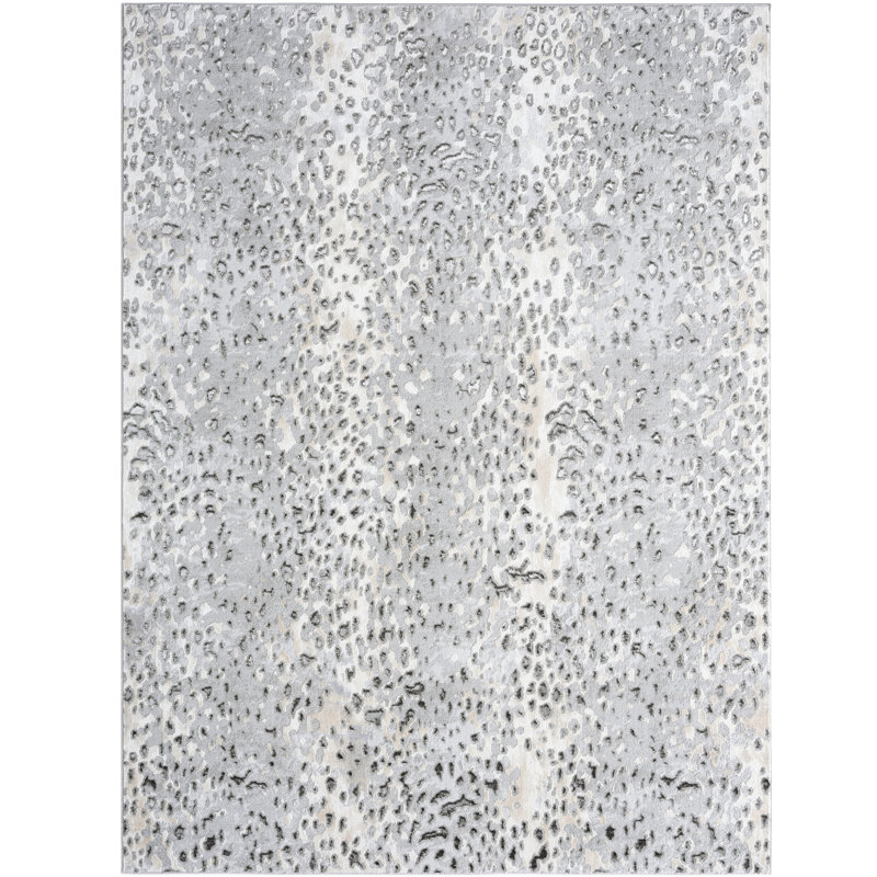Tapis gris à imprimé animalier Laura, Rectangle 5 pi 2 po x 7 pi 2 po
