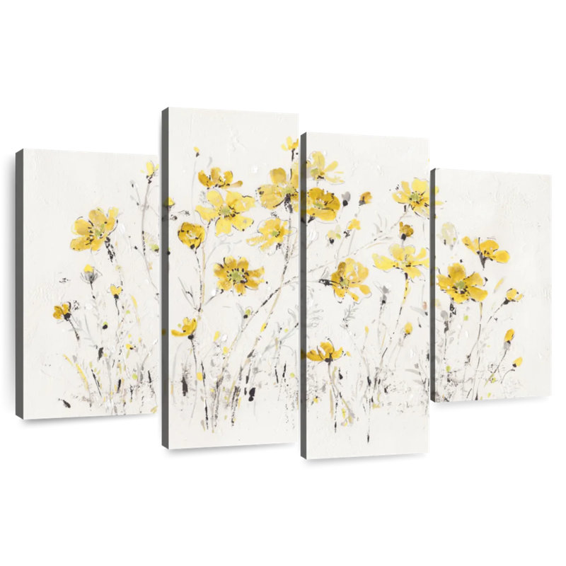 Harnek fleurs sauvages jaune vif, H 22 po x l 36 po
