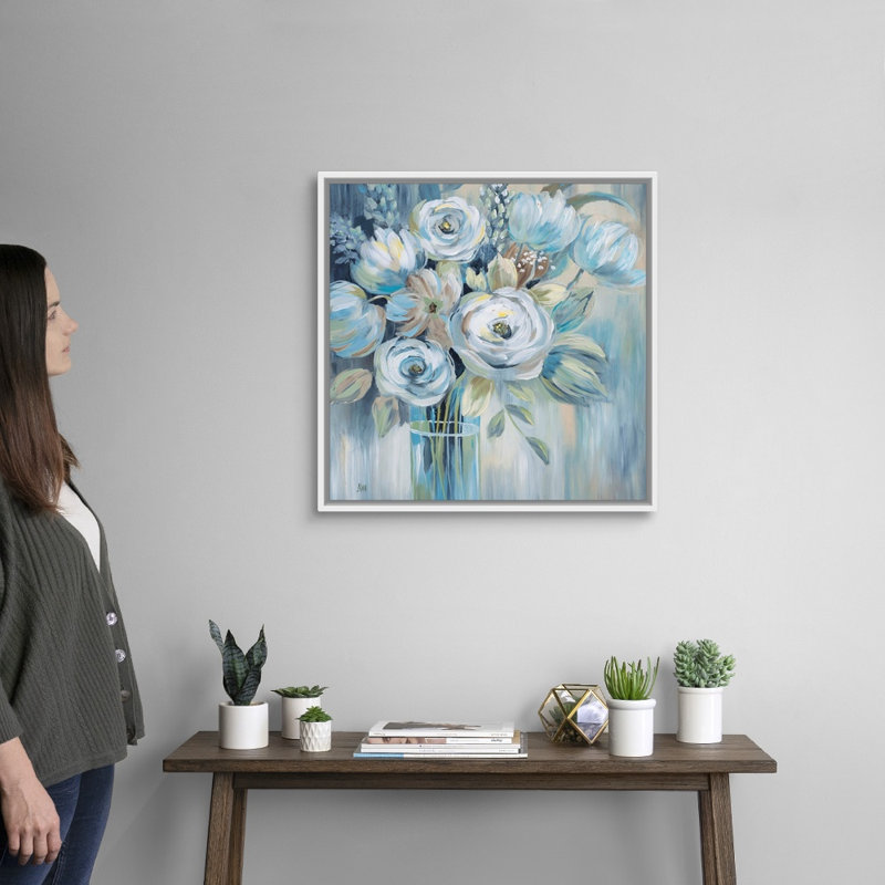 Flourish - reproduction d'art sur toile, Cadre flottant blanc, H 25,7 po x l 25,7 po x P 1,75 po