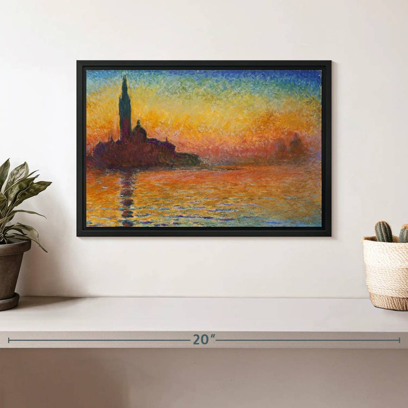 Hannes San Giorgio Majeur au crépuscule, H 9 po x l 13 po