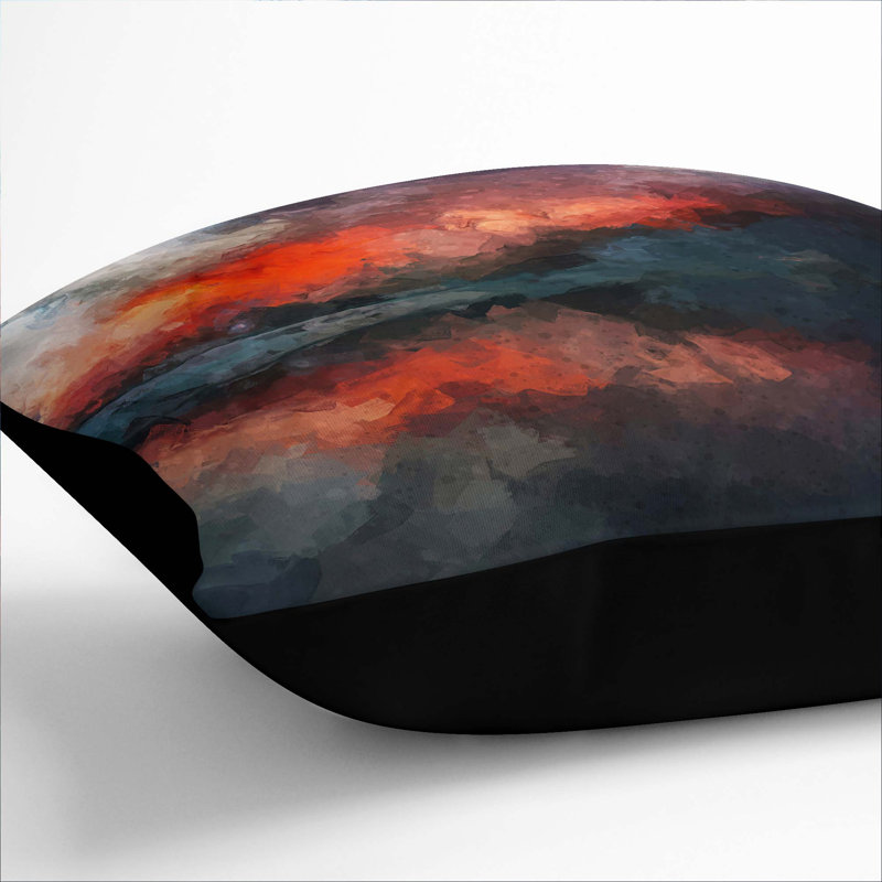Abstract Square Throw Cushion, Black, 40cm H x 40cm W x 15cm D