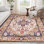 Tapis rétro de style bohémien avec des caractéristiques antidérapantes et lavables, idéal pour divers espaces de vie et décorations intérieures
