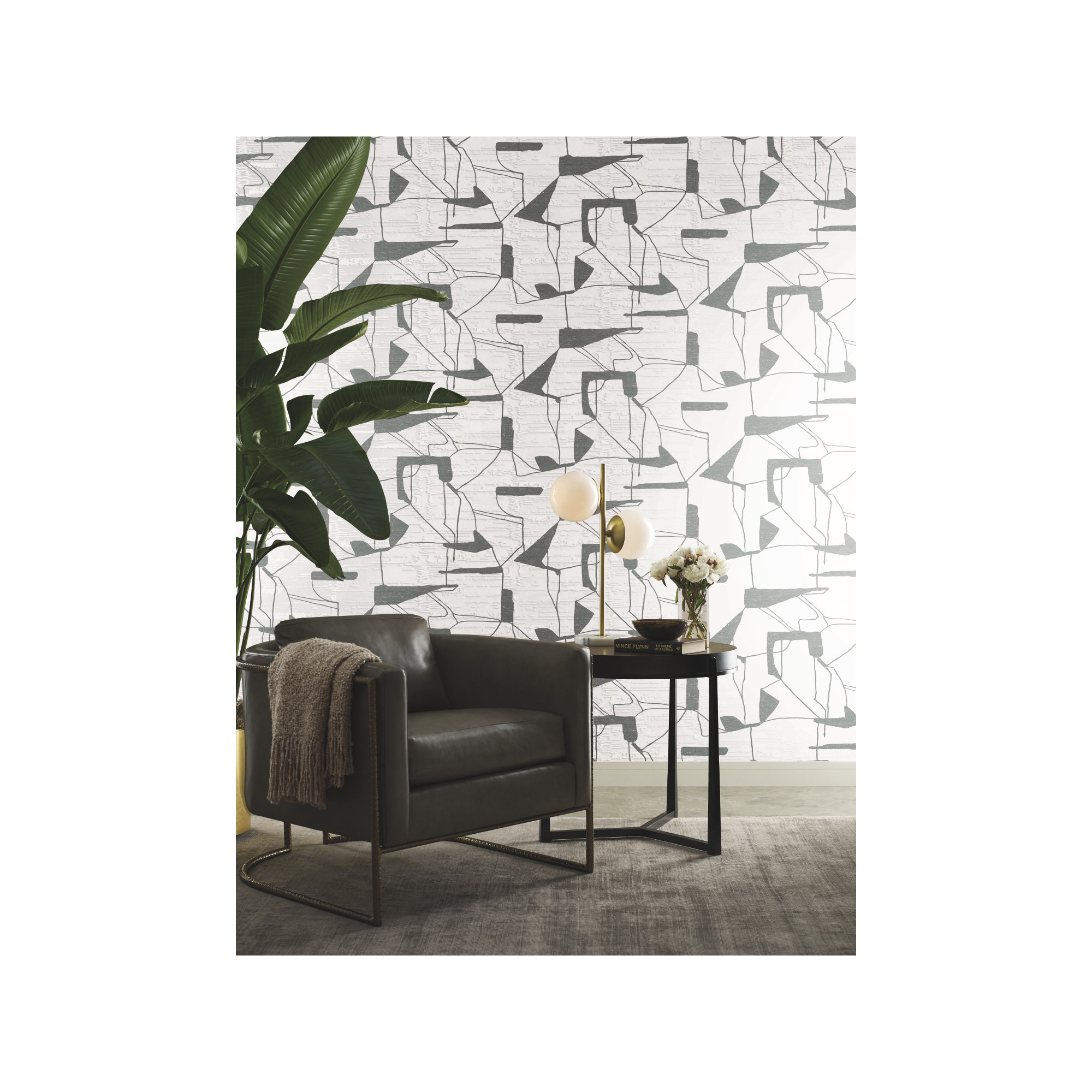 Alza Abstract Roll, White/Gray