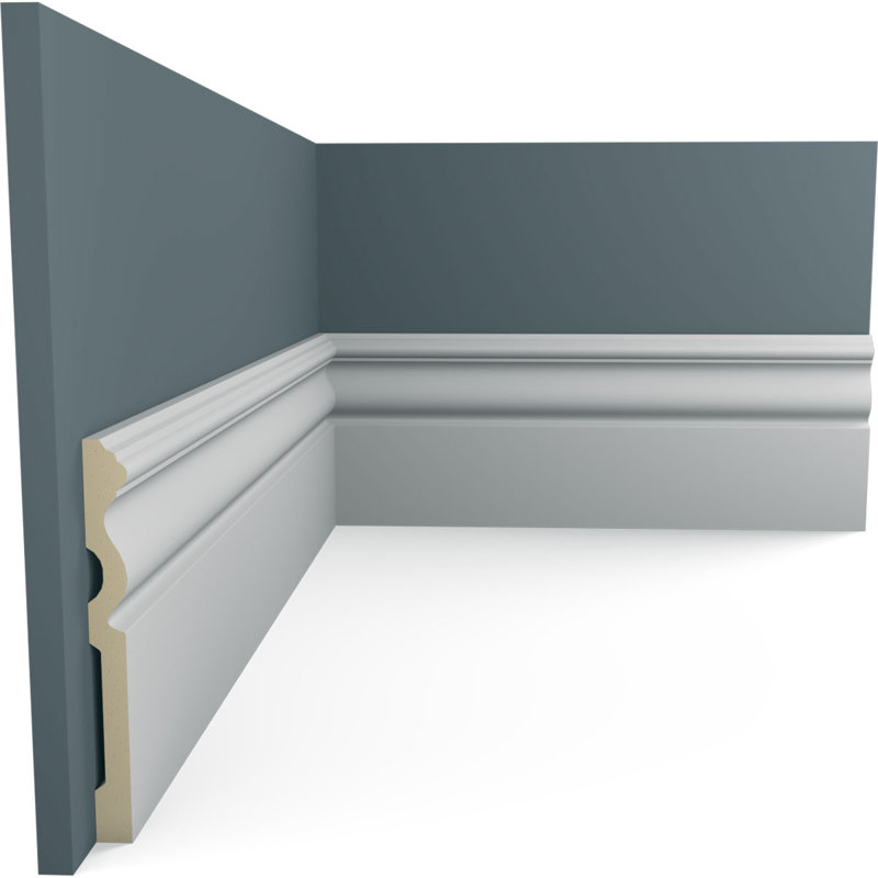 Gray Polyurethane Traditional Baseboard Moulding 94.5"