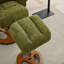 Fauteuil inclinable ergonomique avec repose-pieds, méridienne moderne pivotante à 360 ° avec repose-pieds, tissu chenille, massage par vibration à 5 points, siège chauffant et dossier réglable à 140 ° pour le bureau personnel, vert