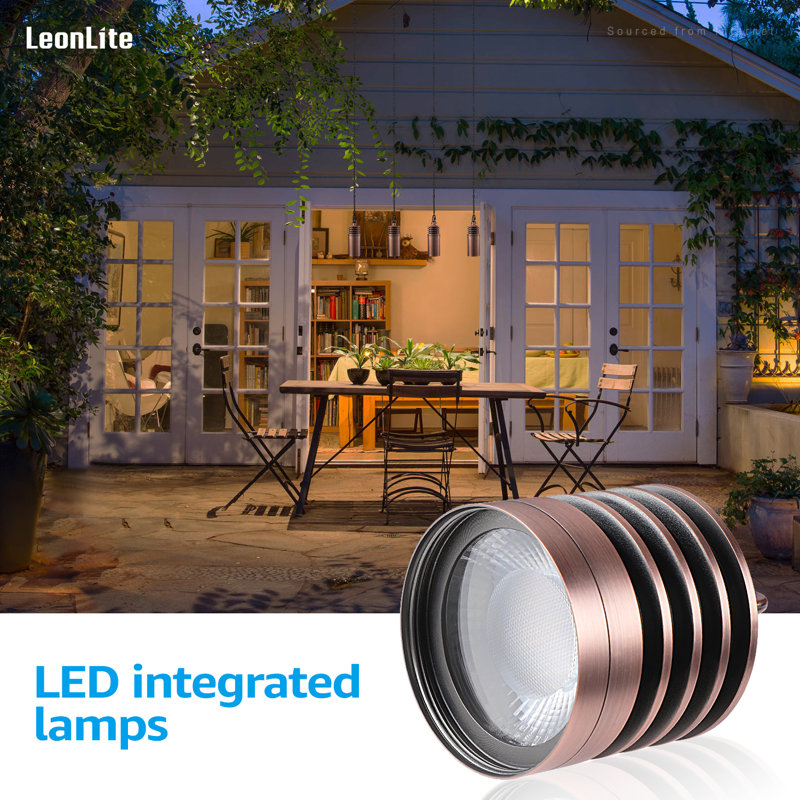Luminaire suspendu d'extérieur à basse tension Traynor DEL, aluminium, IP65, blanc doux 2700K, Laiton fini bronze