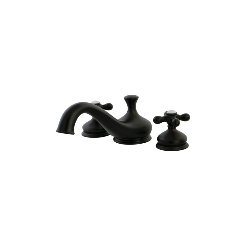 Kingston Brass Heritage Two-Handle 3-Hole Deck Mount Roman Tub Faucet, Oil Rubbed Bronze