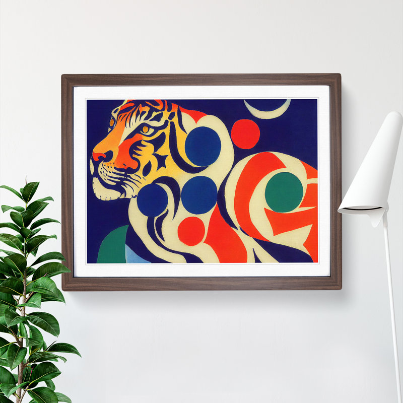 Abstract Tiger Vol.2 - Framed Print, 34cm H x 46cm W x 2cm D, Walnut Framed