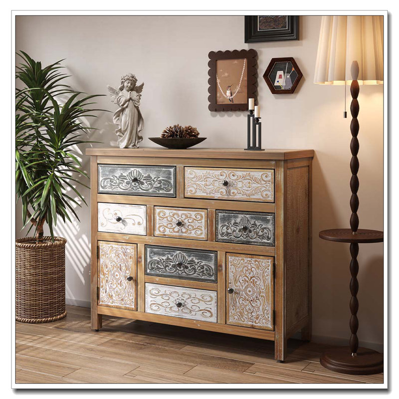 Commode d'appoint avec 7 tiroirs et 2 armoires