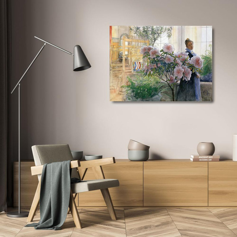 "Azalea" par Carl Larsson - Art mural sur toile tendue avec châssis, H 24 po x l 17 po