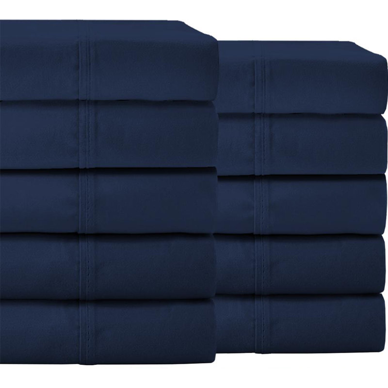 Microfiber Sheet Set, Dark Blue, Twin XL Sheet Set + 10 Fitted Sheet+10 Pillowcases