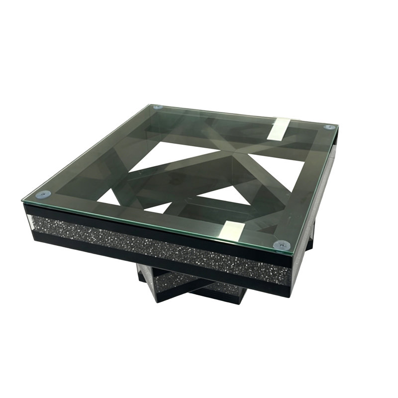 Table basse à motif de diamants broyés