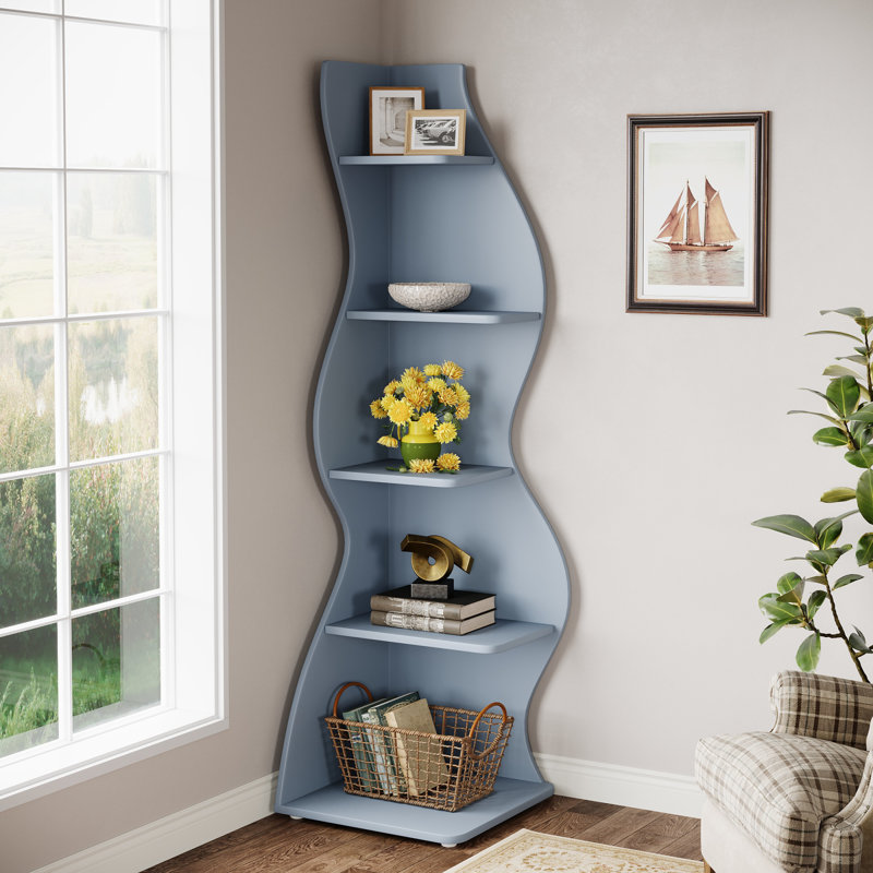 Arhab Corner Bookcase, Blue