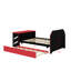 Lit de jour en bois pleine grandeur avec lit gigogne simple, bureau et port USB-1338655480