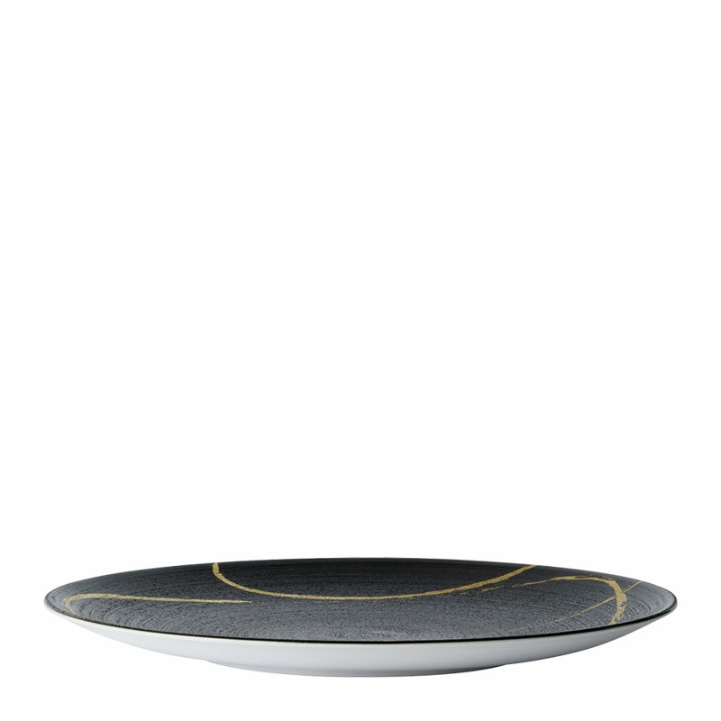 Sketch Handmade Bone China Salad/Dessert Plate, Charcoal