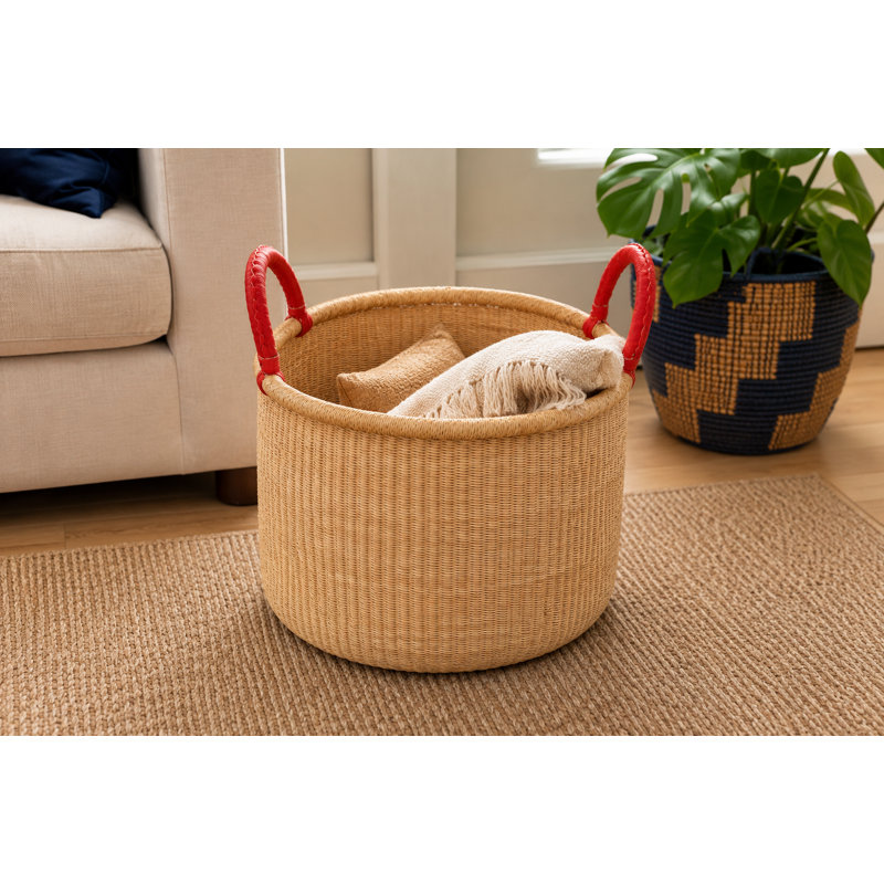 Handmade Ghana Natural Floor Bin