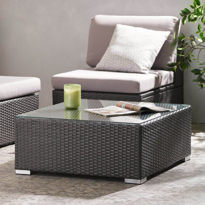 Hasanat Rectangular Glass Outdoor Coffee Table