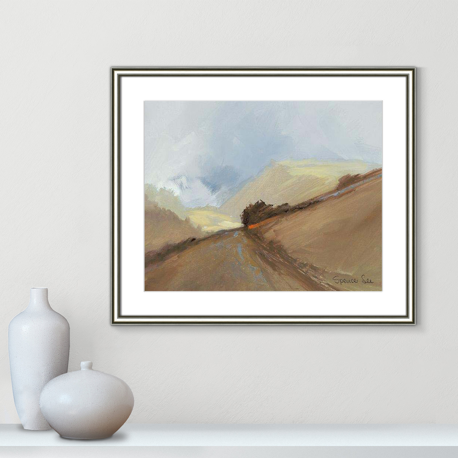Heaven And Earth II by Spencer Lee, 22.75" H x 26.75" W x 0.75" D, Silver Framed