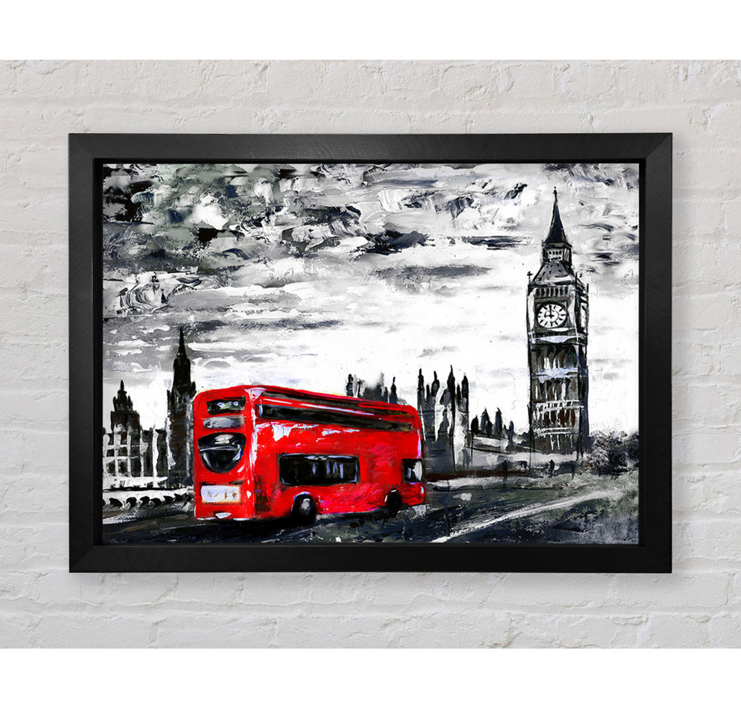 Big Ben Red Bus - Einzelner Bilderrahmen Kunstdrucke