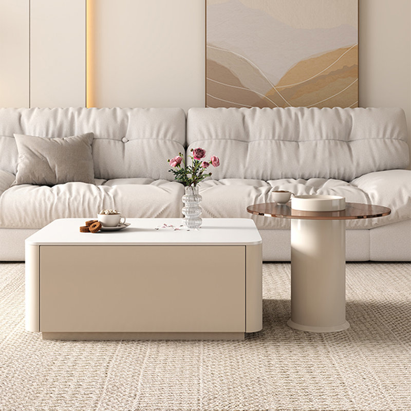 Table basse carrée Luxe, H 13,8 po x L 31,5 po x l 31,5 po