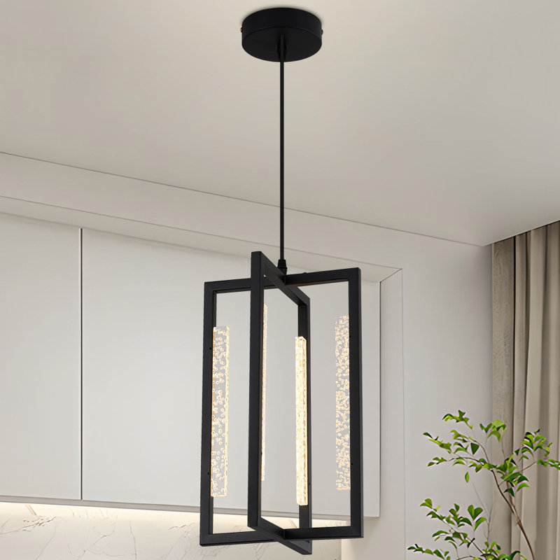 Siloam 4 - Light Square/Rectangle LED Pendant, Black